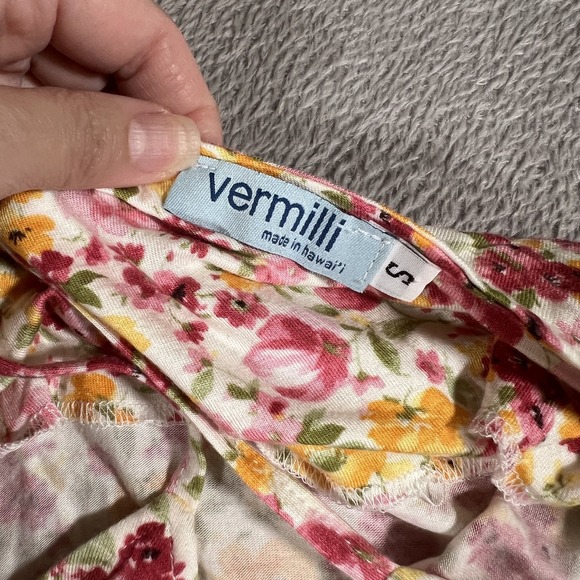 Vermilli Hawaii Dress Womens Small Strappy Sundress Floral Summer Vacation Beach - Picture 4 of 8
